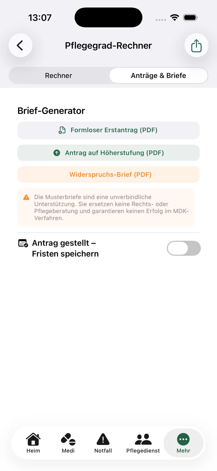 2. Brief-Generator wählen